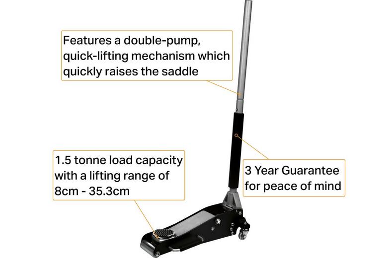 Halfords Advanced 1.5 Tonne Aluminium Trolley Jack Halfords Advanced 1.5 Tonne Aluminium Trolley Jack