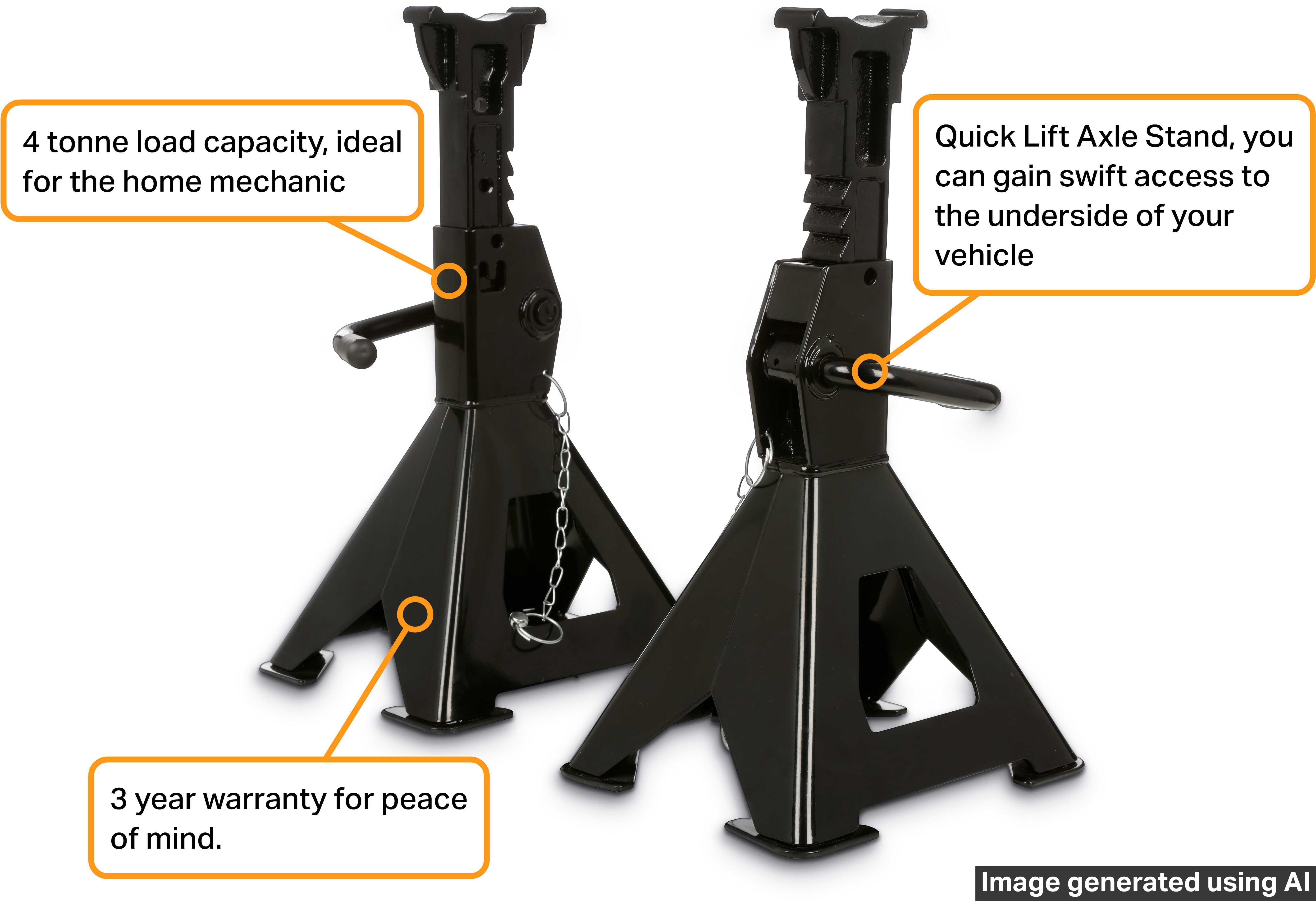 Halfords Advanced 4 Tonne Magic Quick-Lift Jack Stands