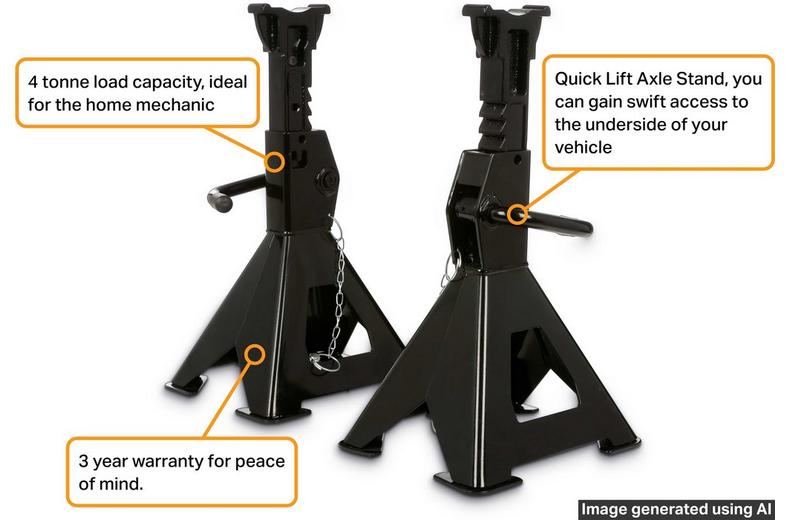 Halfords Advanced 4 Tonne Magic Quick-Lift Jack Stands Halfords Advanced 4 Tonne Magic Quick-Lift Jack Stands