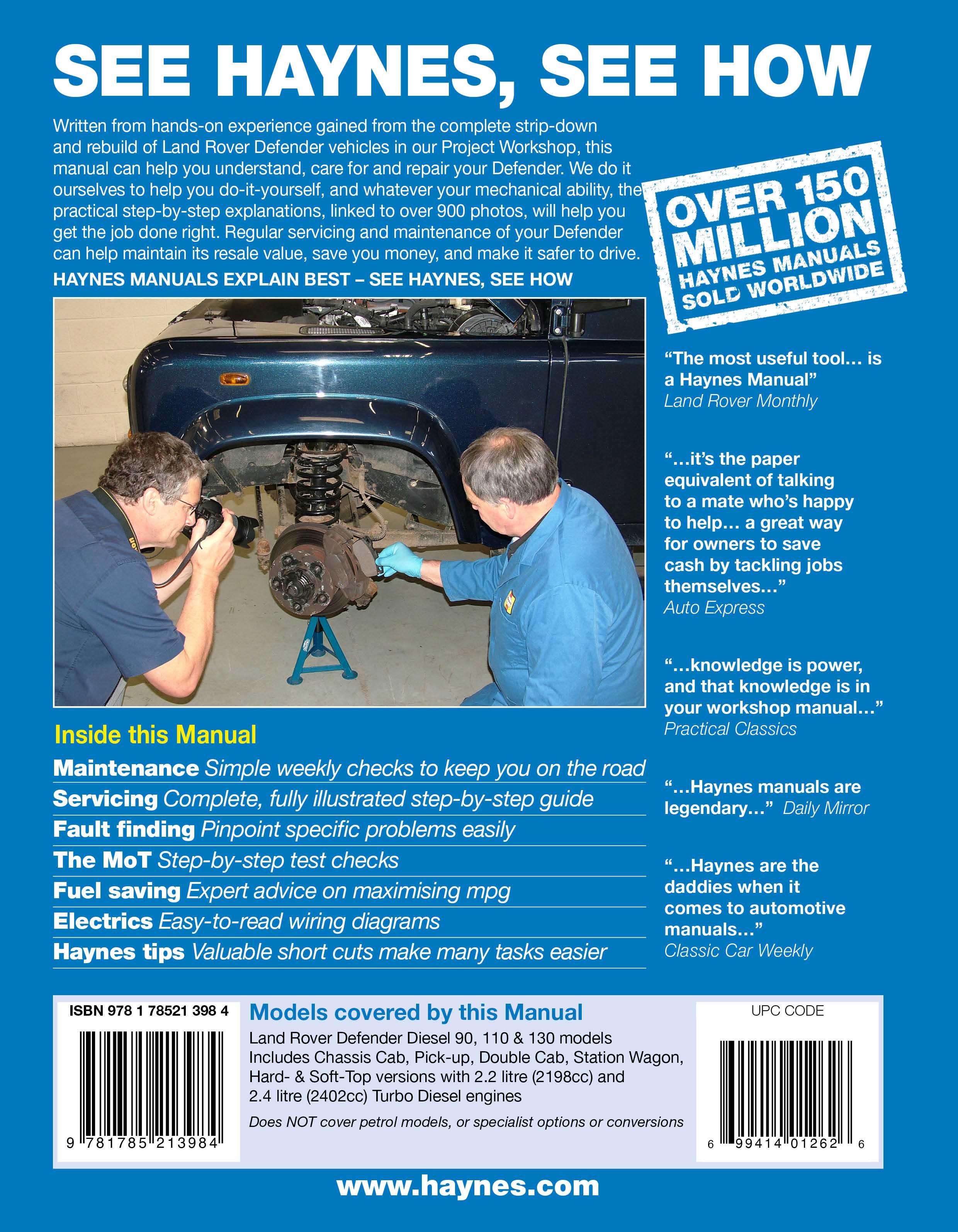 Haynes Land Rover Defender Diesel (07-16) Manual