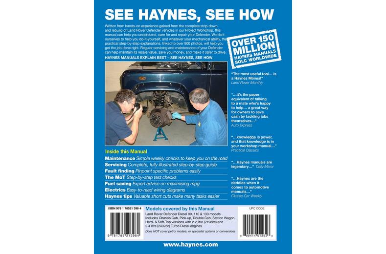 Haynes Land Rover Defender Diesel (07-16) Manual Haynes Land Rover Defender Diesel (07-16) Manual