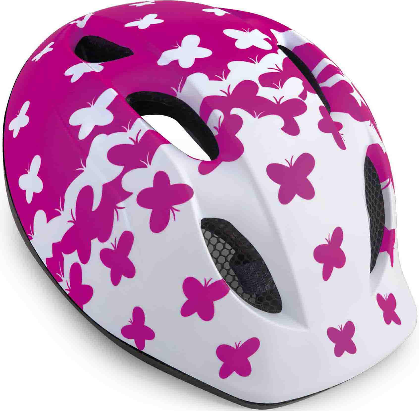 Met Super Buddy Kids Helmet White Pink Butterfly 46-53Cm