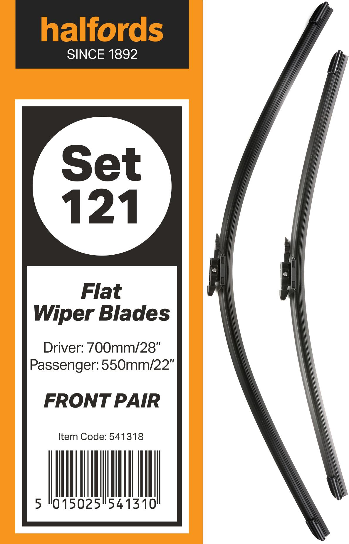 Halfords Set 121 Wiper Blades - Front Pair