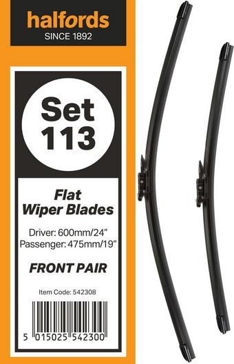 Halfords Set 113 Wiper Blades - Front Pair