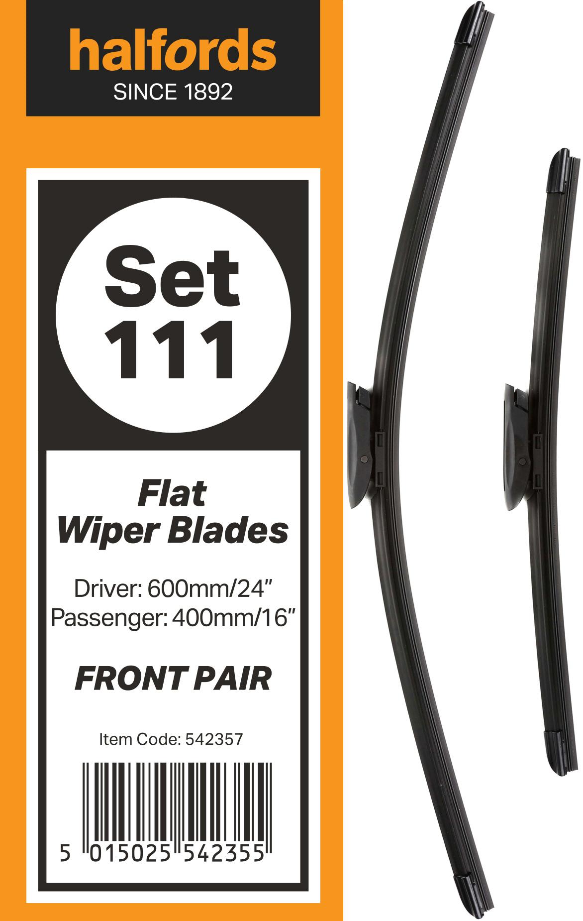 Halfords Set 111 Wiper Blades - Front Pair