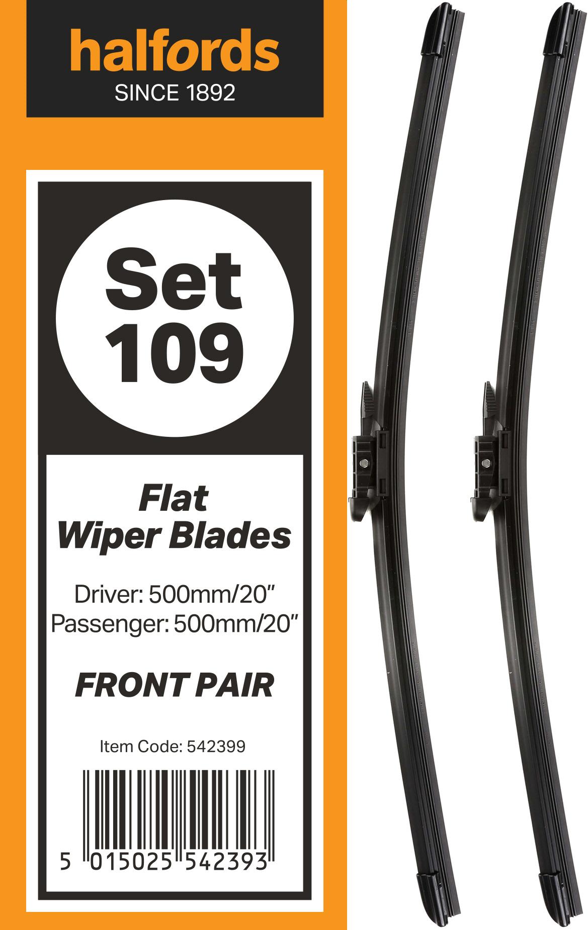 Halfords Set 109 Wiper Blades - Front Pair
