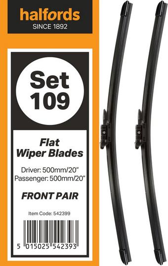 Halfords Set 109 Wiper Blades - Front Pair