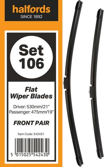 Halfords Set 106 Wiper Blades - Front Pair