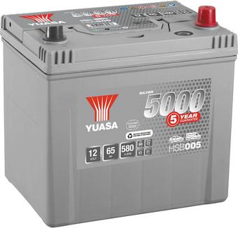 Yuasa HSB005 Silver 12V Car Battery 5 Year Guarantee