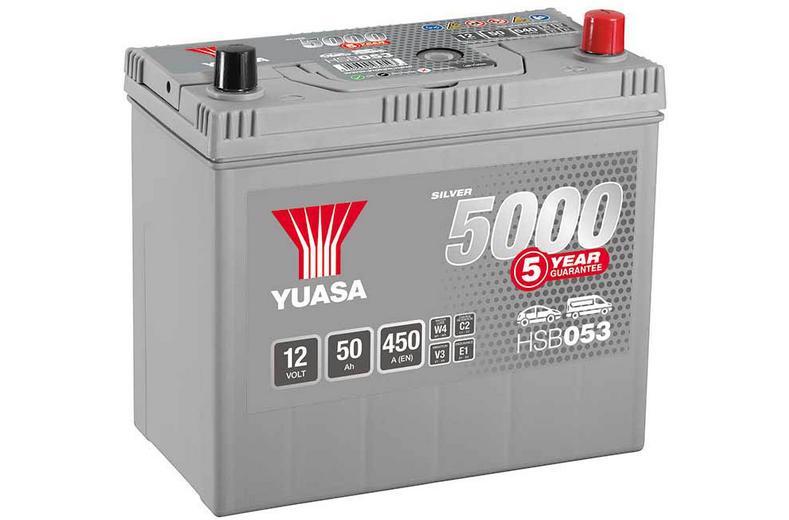 Yuasa HSB053 Silver 12V Car Battery 5 Year Guarantee Yuasa HSB053 Silver 12V Car Battery 5 Year Guarantee