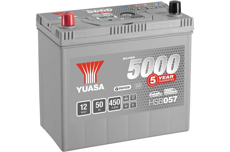 Yuasa HSB057 Silver 12V SMF Car Battery 5 Year Guarantee Yuasa HSB057 Silver 12V SMF Car Battery 5 Year Guarantee