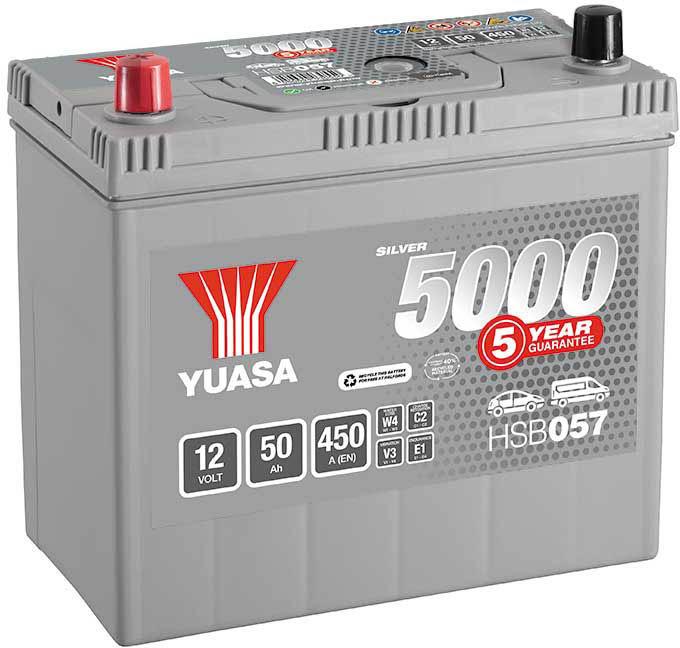 Yuasa HSB057 Silver 12V SMF Car Battery 5 Year Guarantee