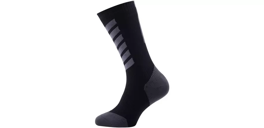 Seal Skinz Waterproof MTB Mid with Hydrostop Chaussettes Homme Black/Charcoal/Anthracite Grand 