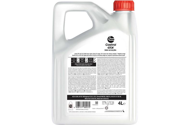 Castrol GTX Ultraclean 10W40 Oil 4L Castrol GTX Ultraclean 10W40 Oil 4L