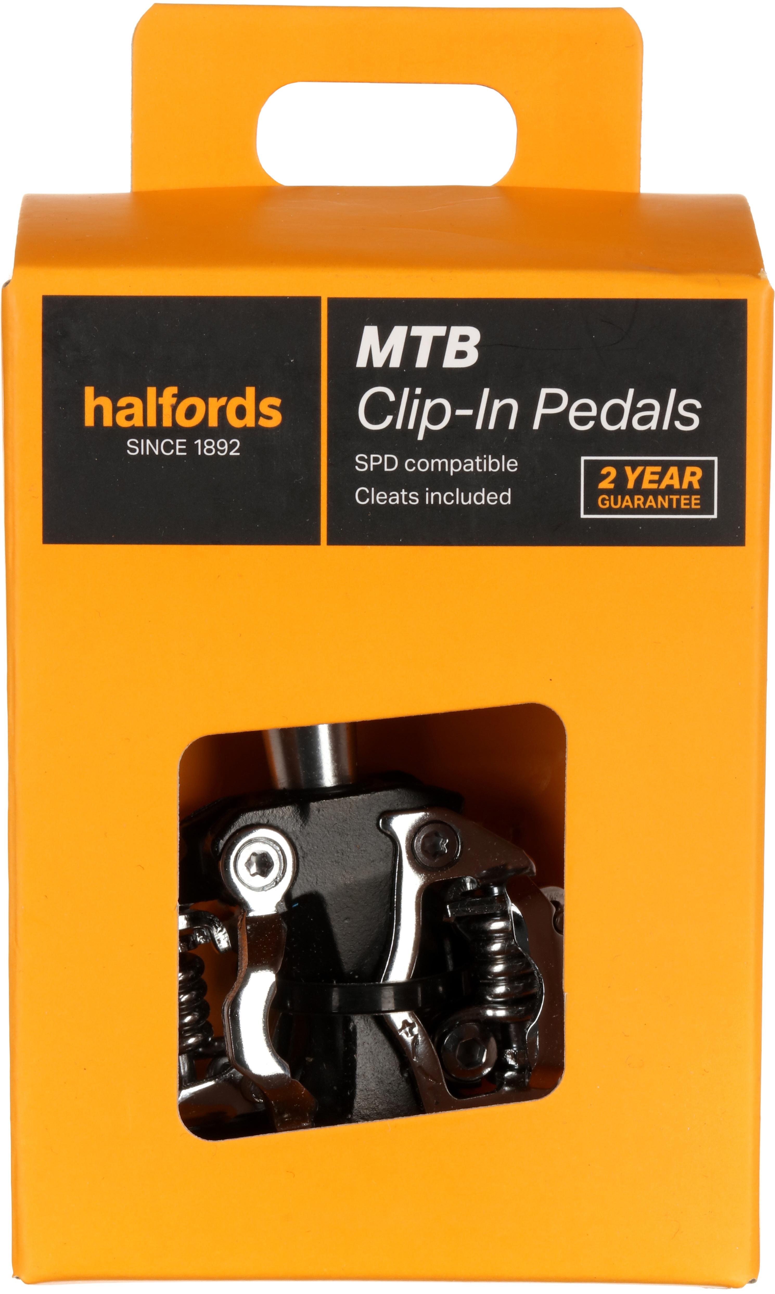 Halfords Clip in MTB Pedals - SPD Compatible