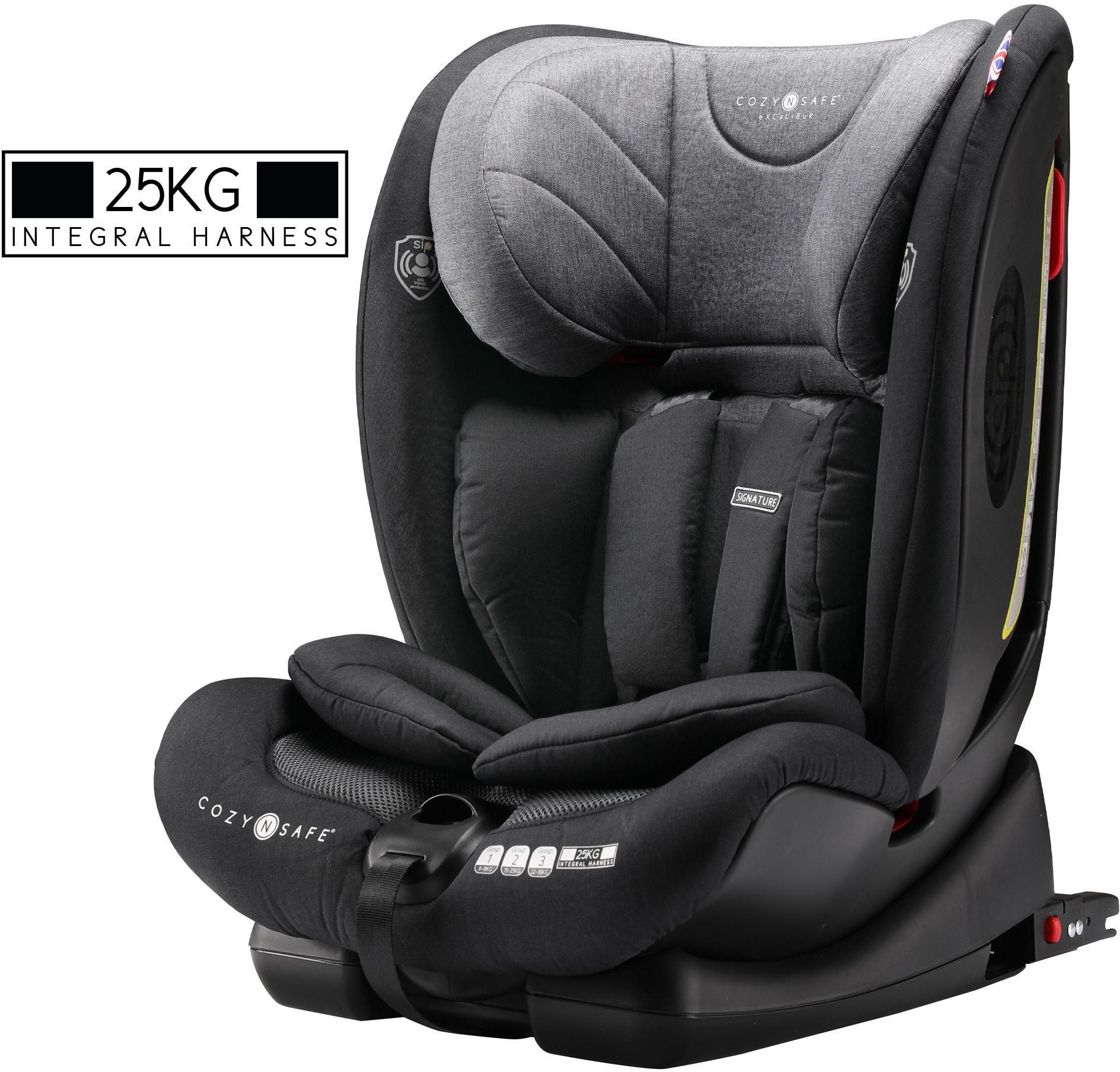 Image of Cozynsafe Excalibur (25Kg Harness) Group 1/2/3 Isofix Car Seat - Black/Grey