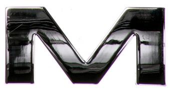 Chrome Letter Badge M