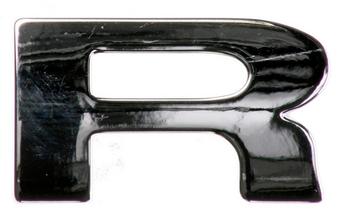Chrome Letter Badge R