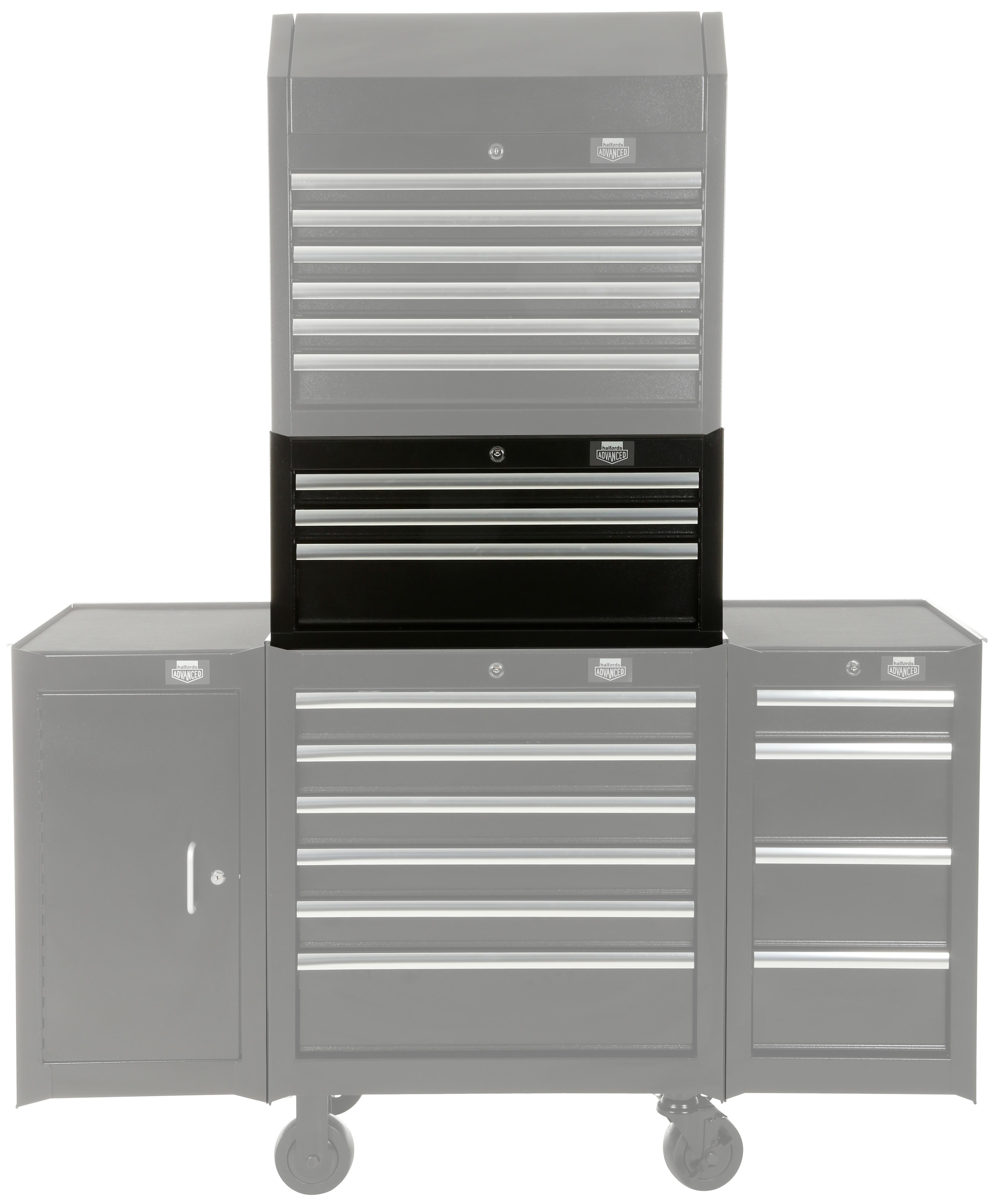 Halfords Advanced 3 Drawer Middle Chest - Black