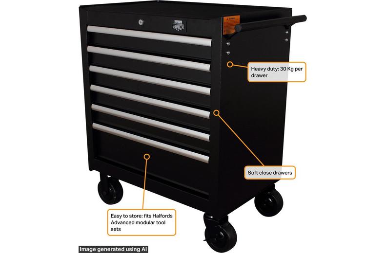 Halfords Advanced 6 Drawer Tool Cabinet - Black Halfords Advanced 6 Drawer Tool Cabinet - Black