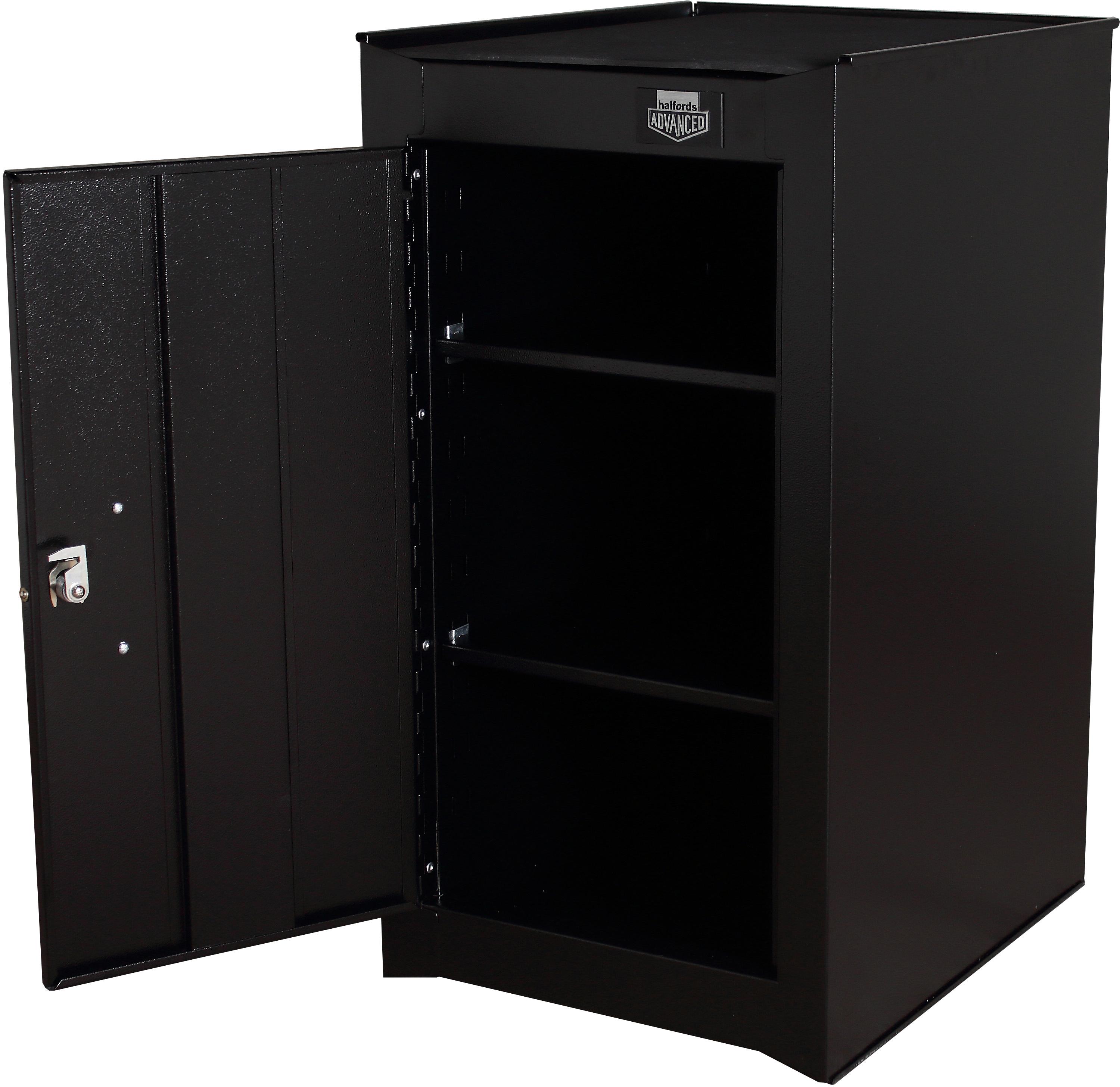 Halfords Advanced 2 Shelf Side Cabinet - Black
