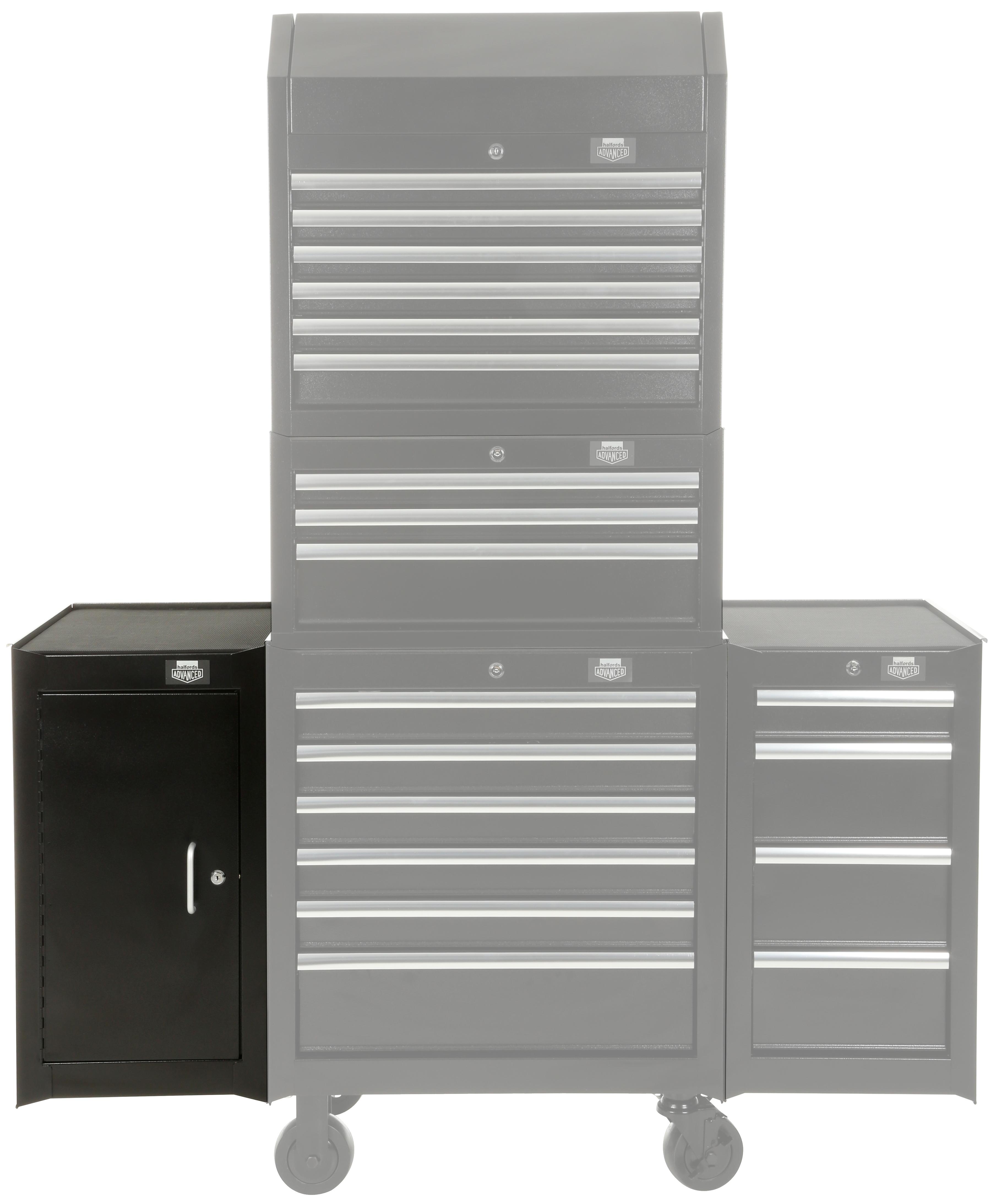 Halfords Advanced 2 Shelf Side Cabinet - Black