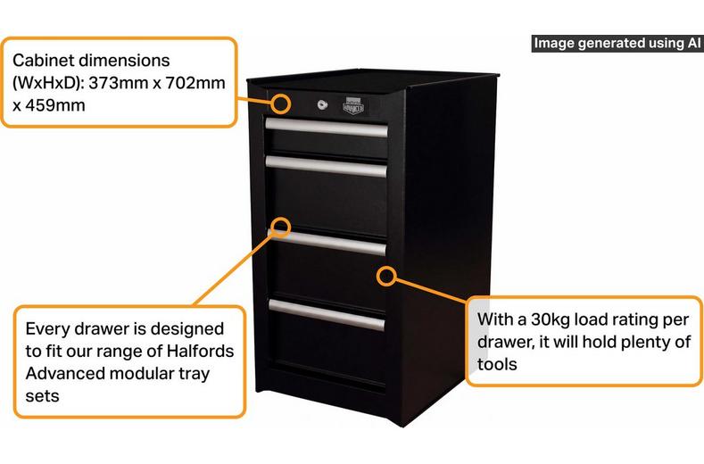 Halfords Advanced 4 Drawer Side Cabinet Halfords Advanced 4 Drawer Side Cabinet