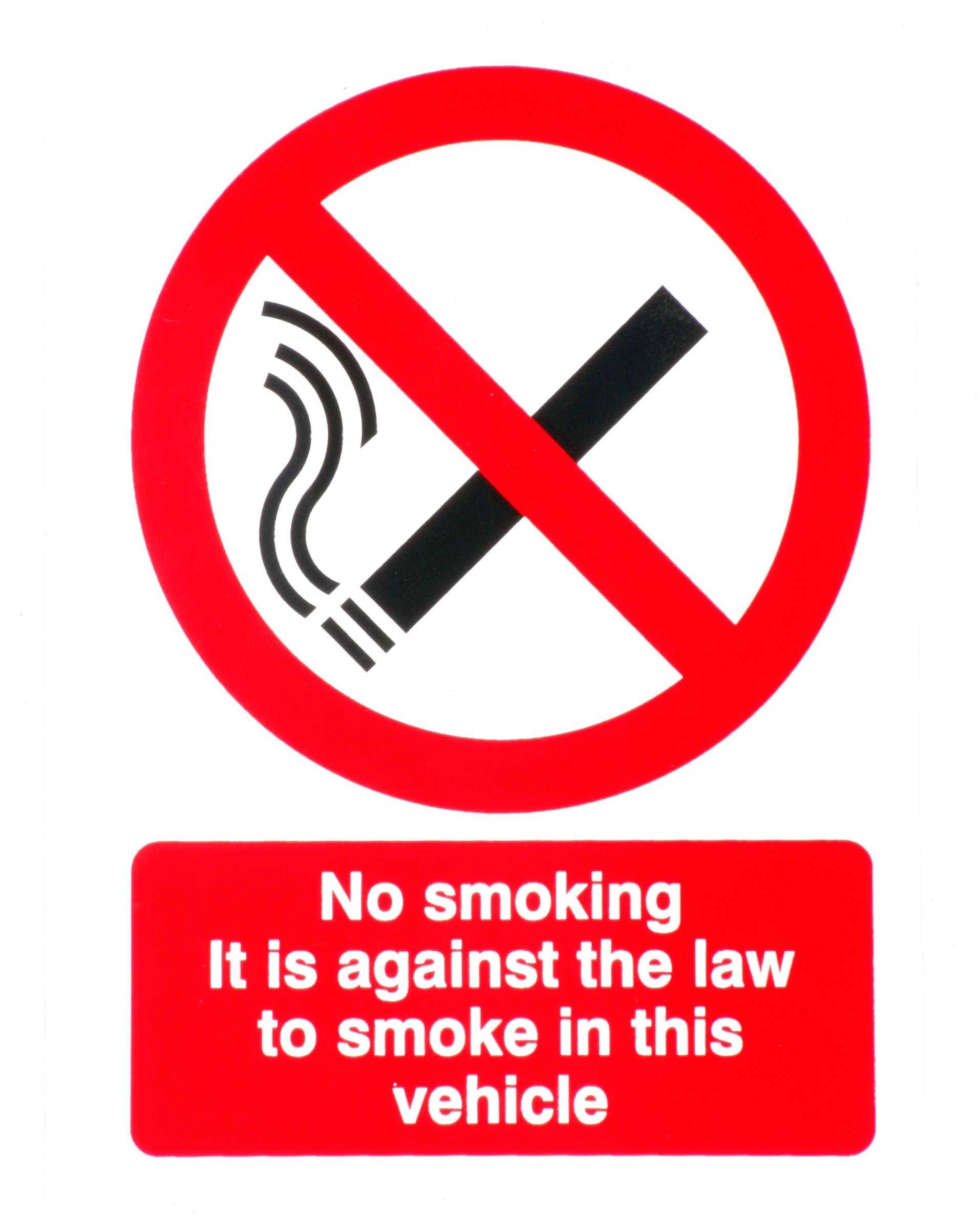 No Smoking Car Sticker