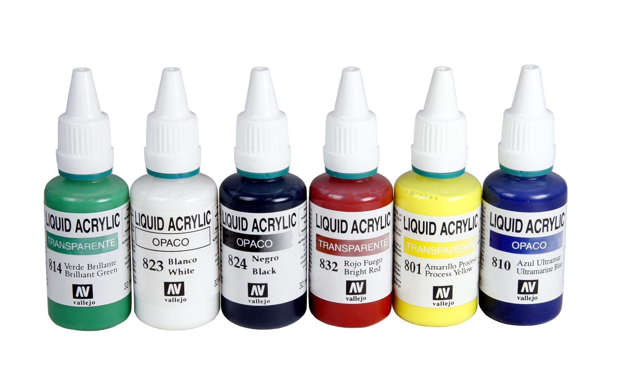 Acrylic Airbrush Colours 6 Piece Set