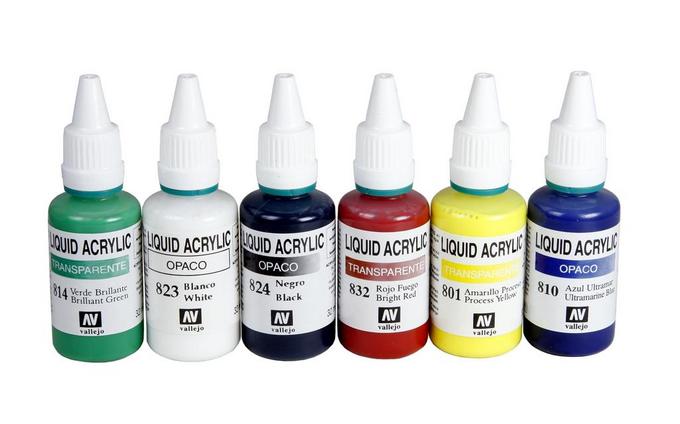 Acrylic Airbrush Colours 6 Piece Set