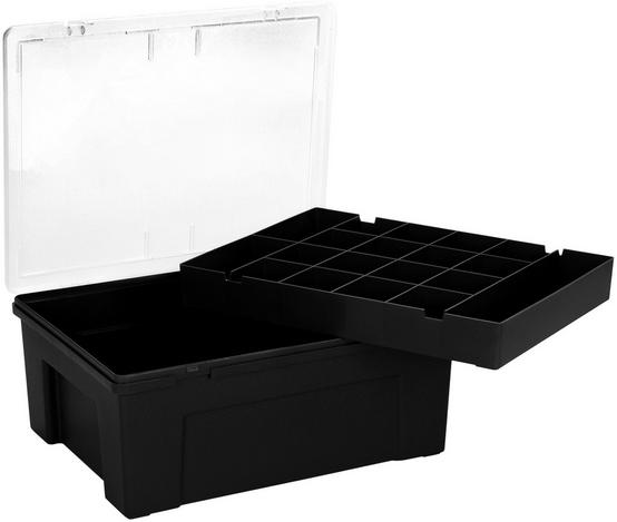 Boîte Organisateur Wham Medium - 13 Compartiments, Noir, 29 X 19 X 4 Cm - Pour Outils, Pièces, Fournitures