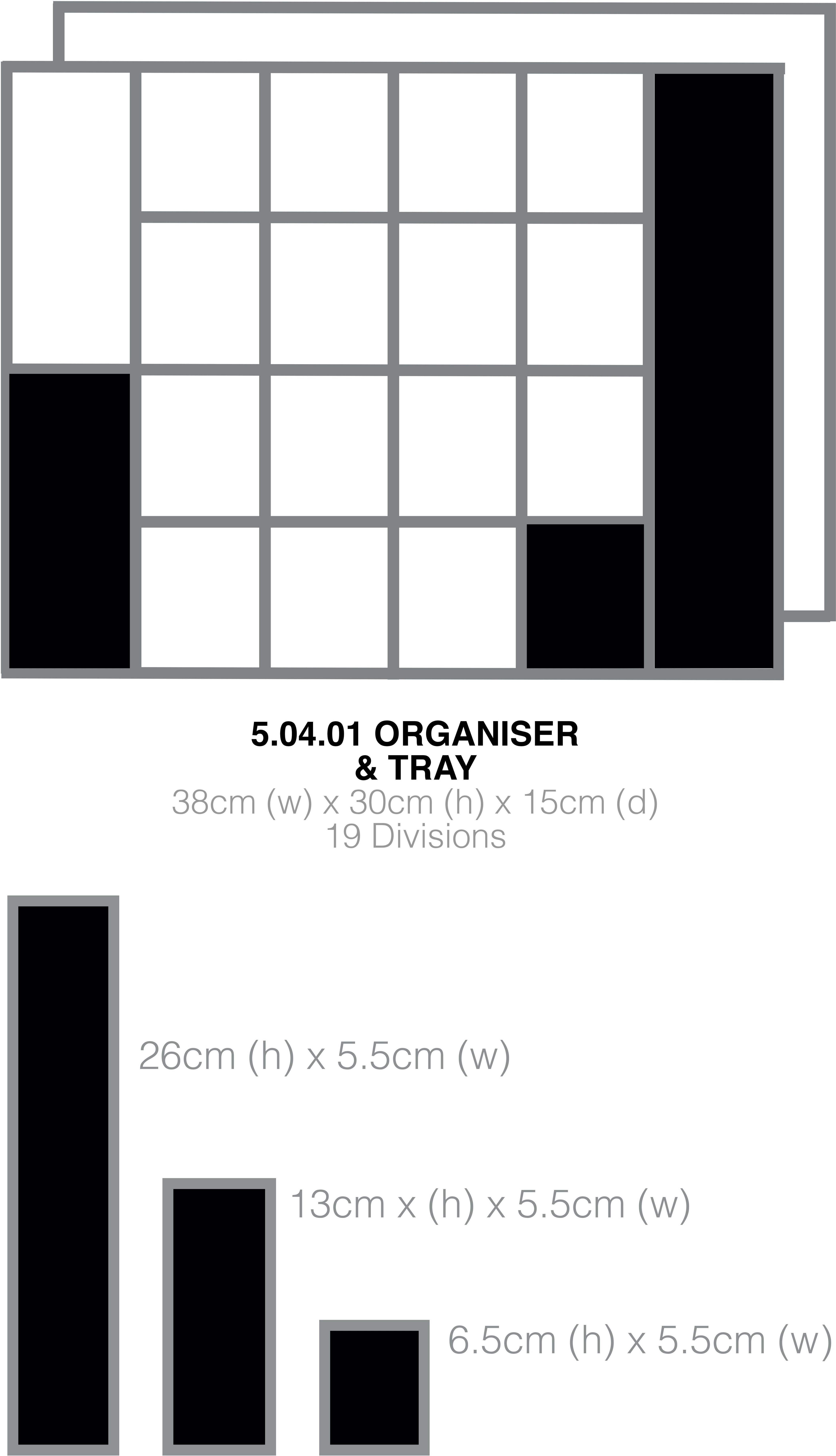 Wham 38cm Organiser Box with 19 Compartments & Removable Tray