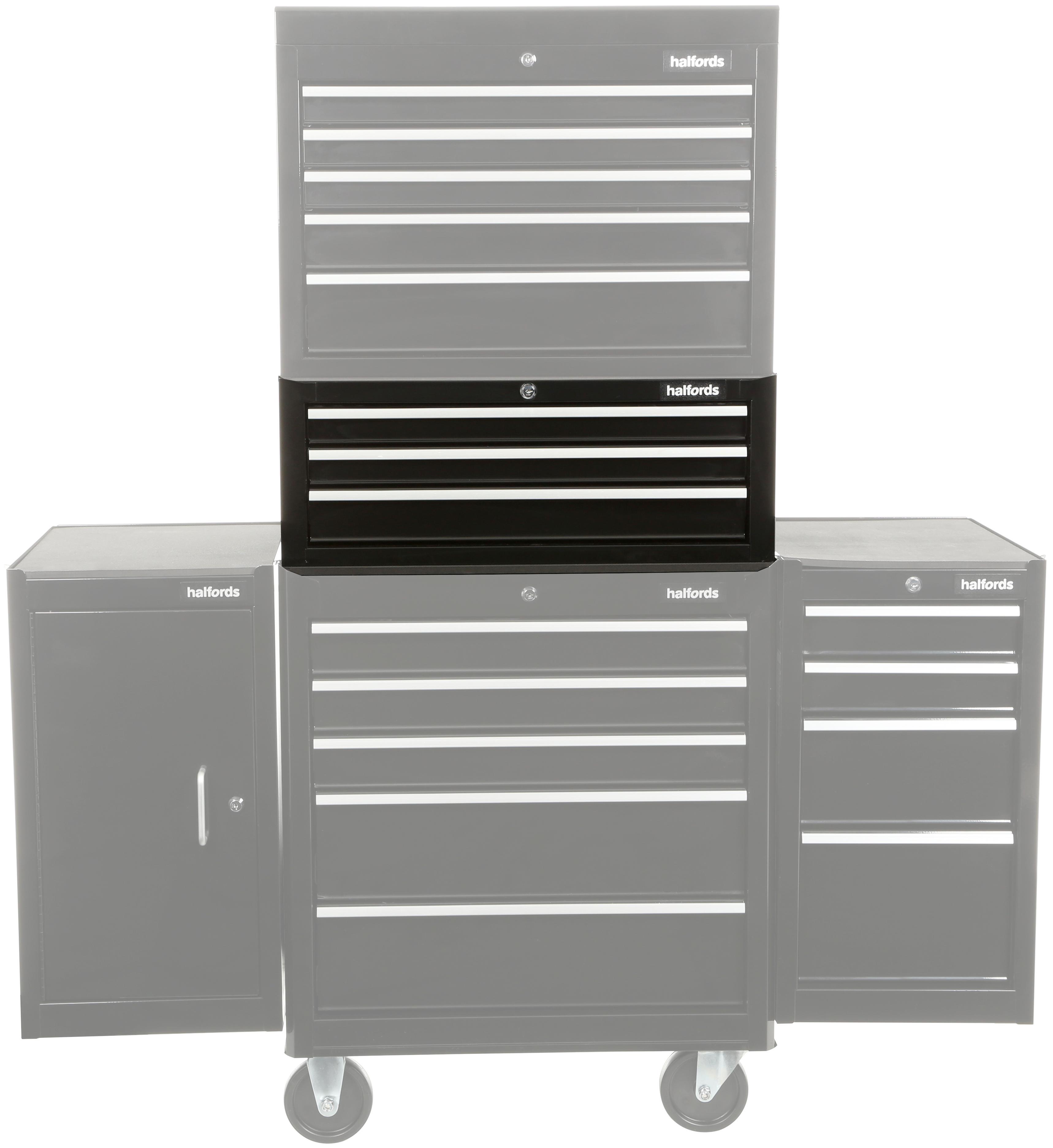 Halfords 3 Drawer Middle Chest - Black