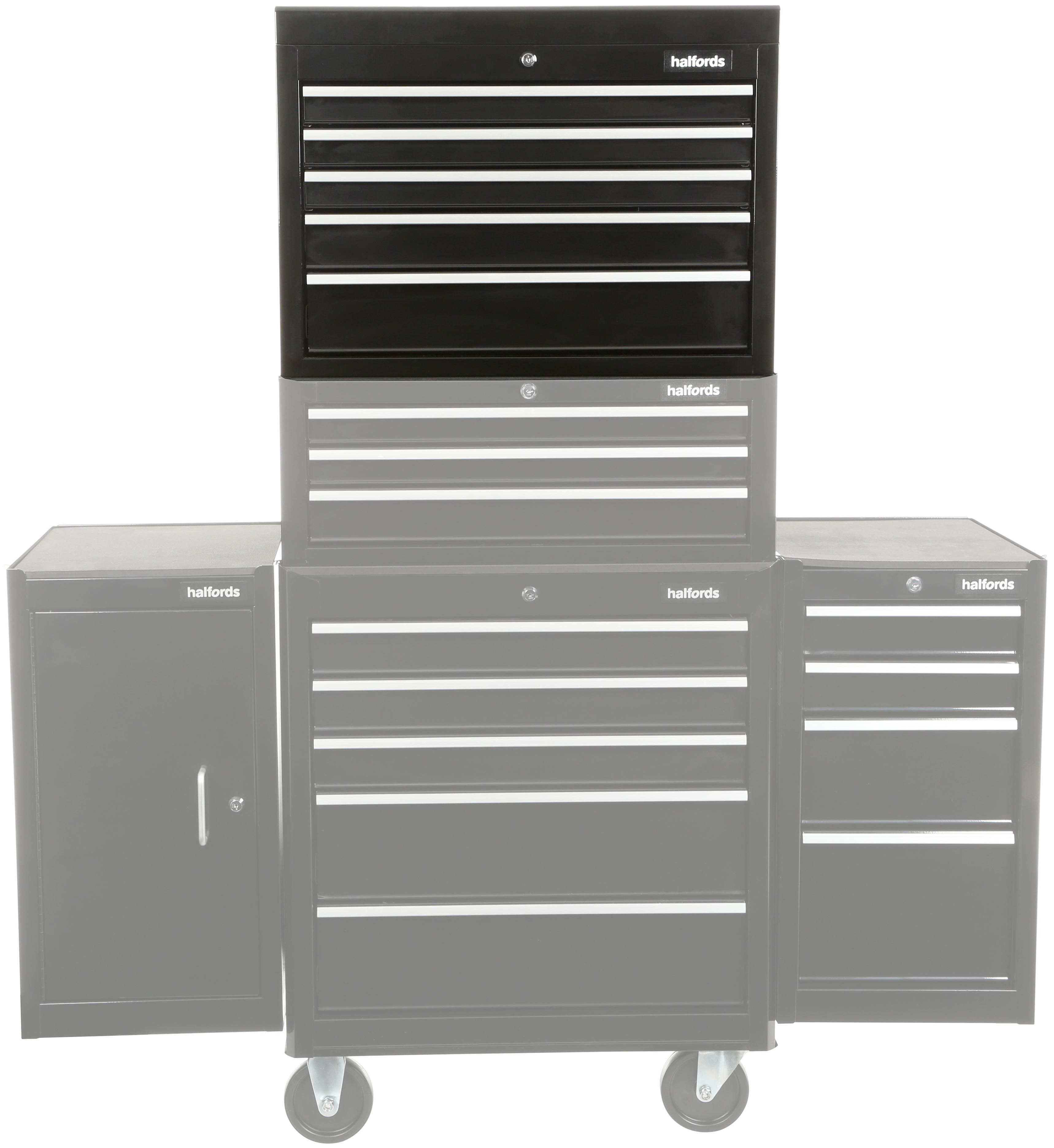 Halfords 5 Drawer Top Chest - Black