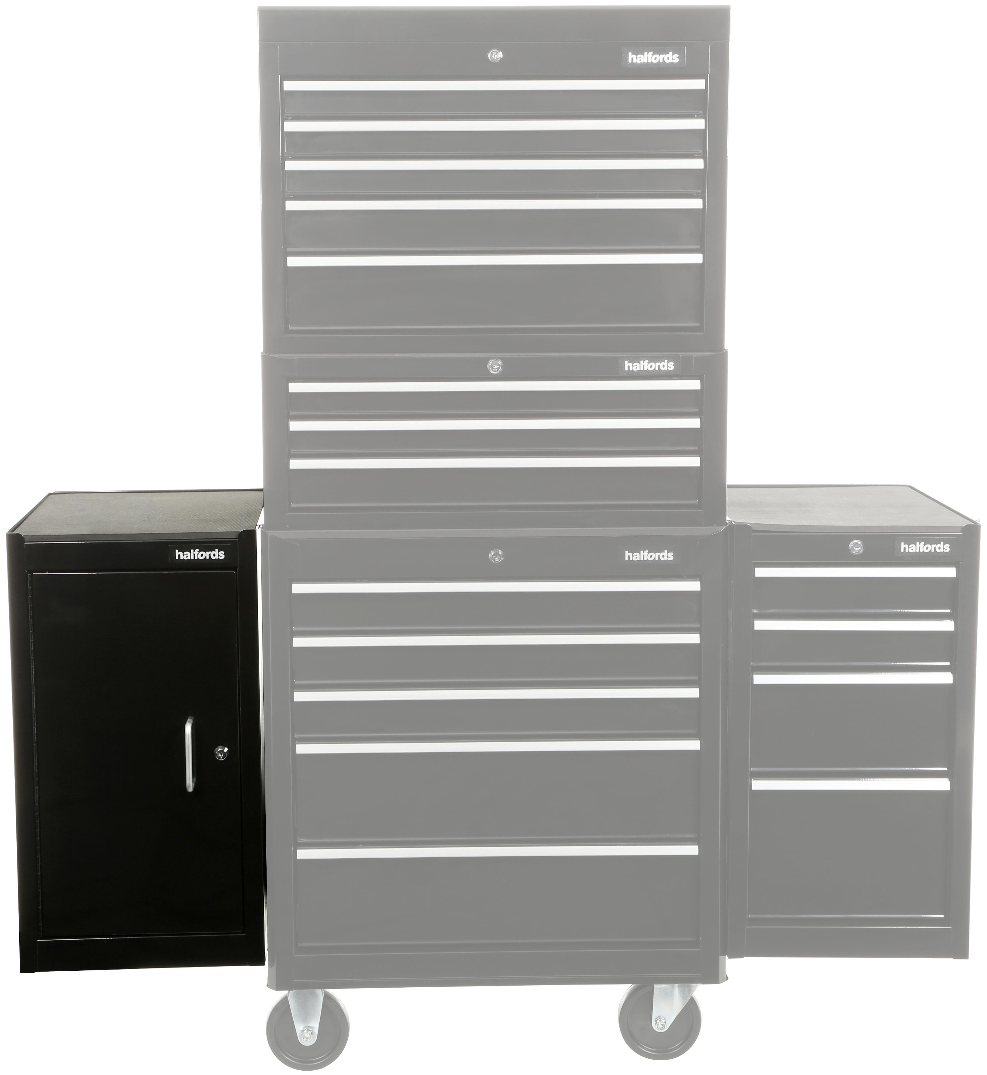 Halfords 1 Door 1 Shelf Side Cabinet - Black