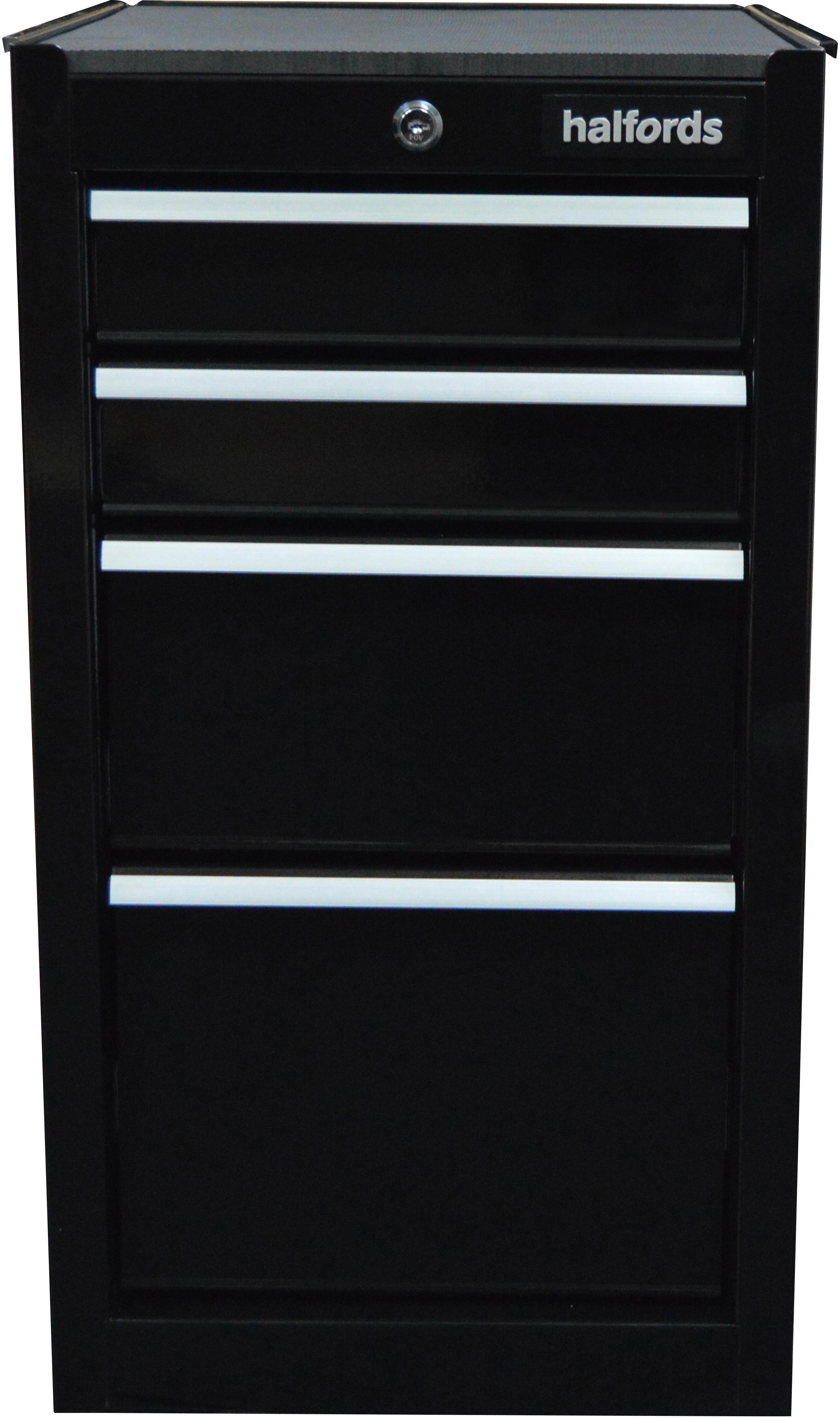 Halfords 4 Drawer Side Cabinet - Black