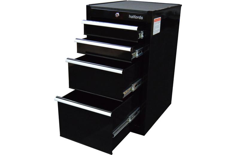 Halfords 4 Drawer Side Cabinet - Black Halfords 4 Drawer Side Cabinet - Black