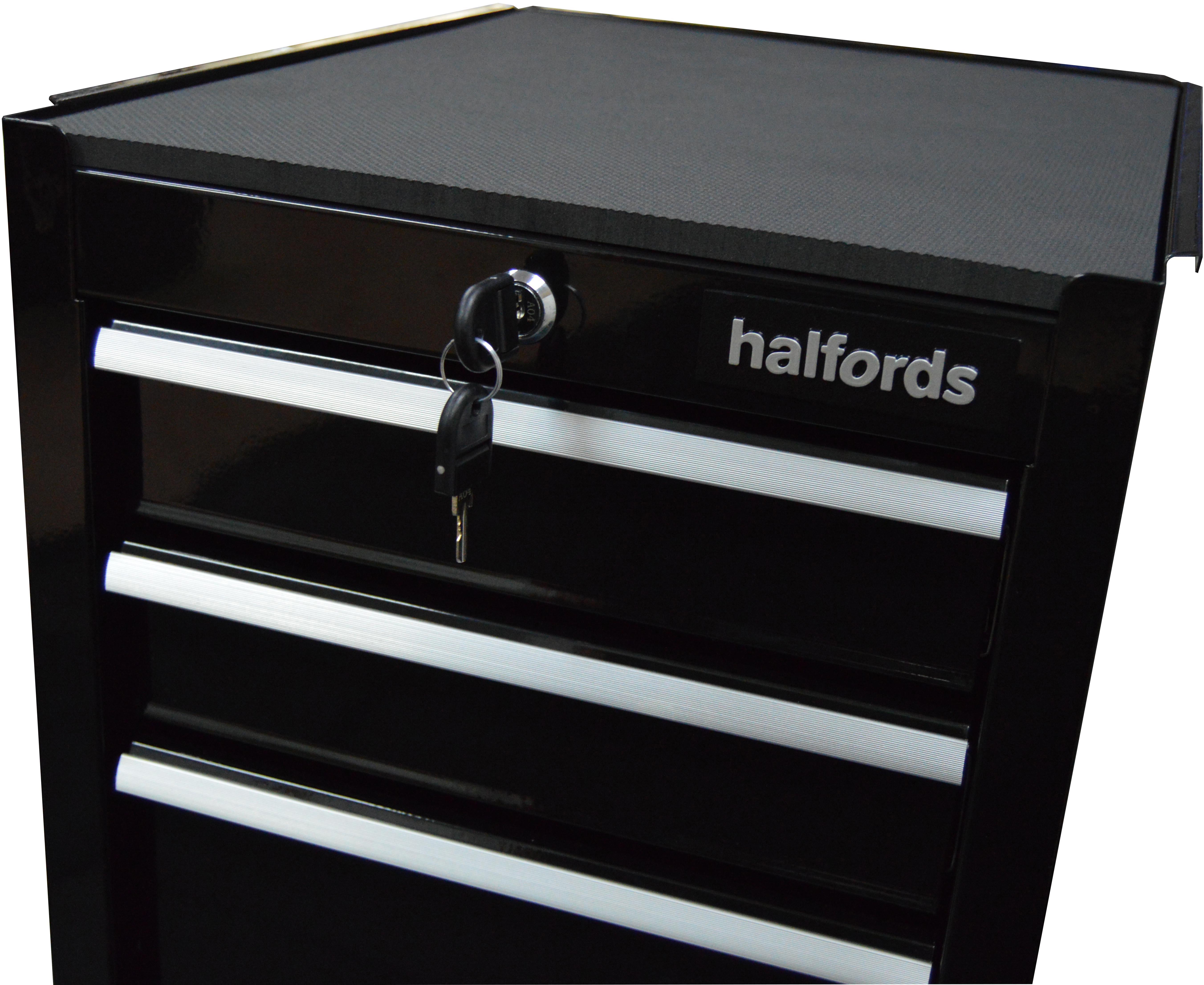 Halfords 4 Drawer Side Cabinet - Black