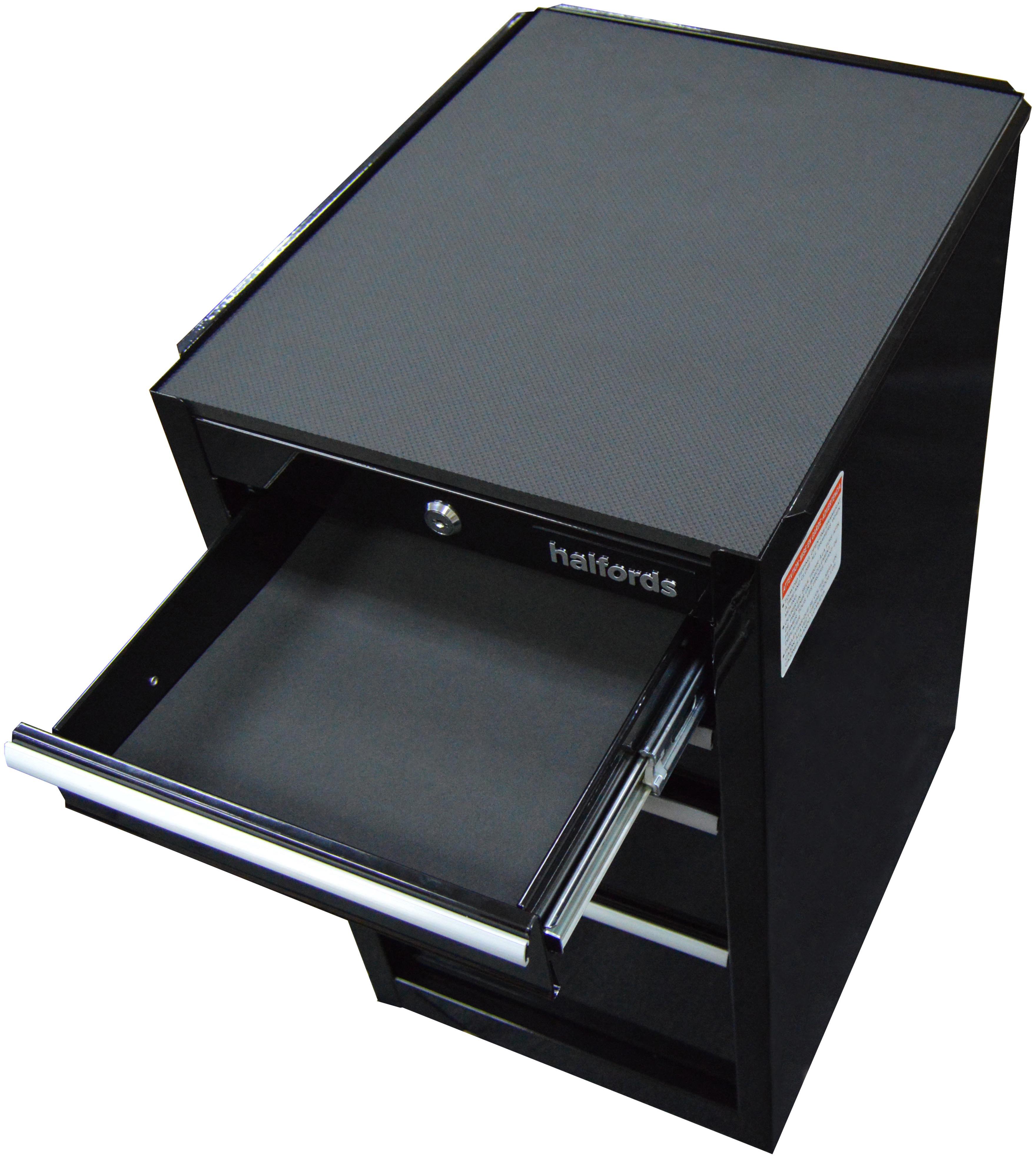 Halfords 4 Drawer Side Cabinet - Black