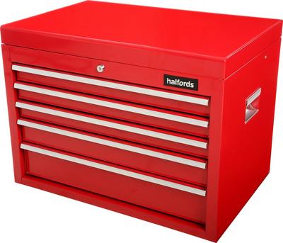 Halfords 5 Drawer Top Chest - Red Halfords 5 Drawer Top Chest - Red