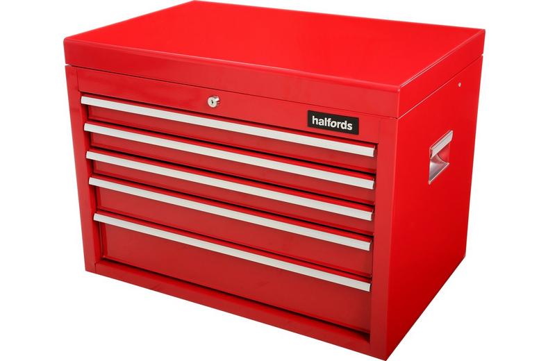 Halfords 5 Drawer Top Chest - Red Halfords 5 Drawer Top Chest - Red