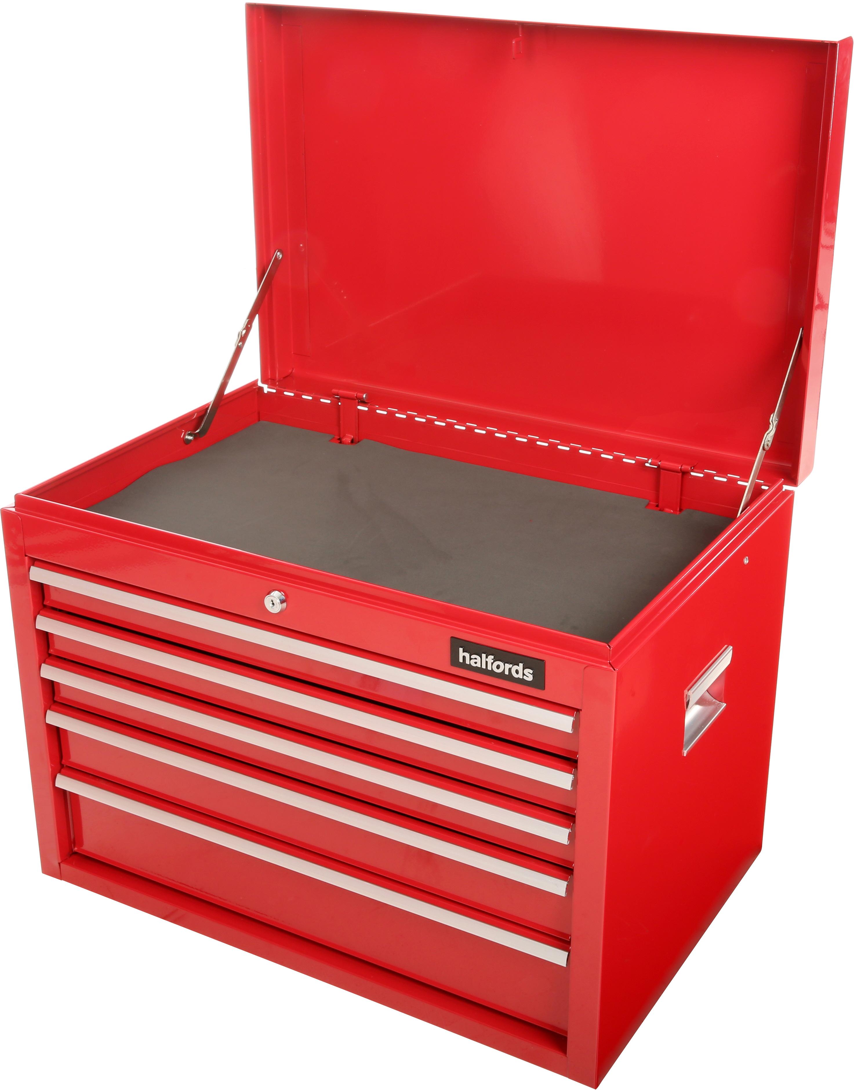 Halfords 5 Drawer Top Chest - Red