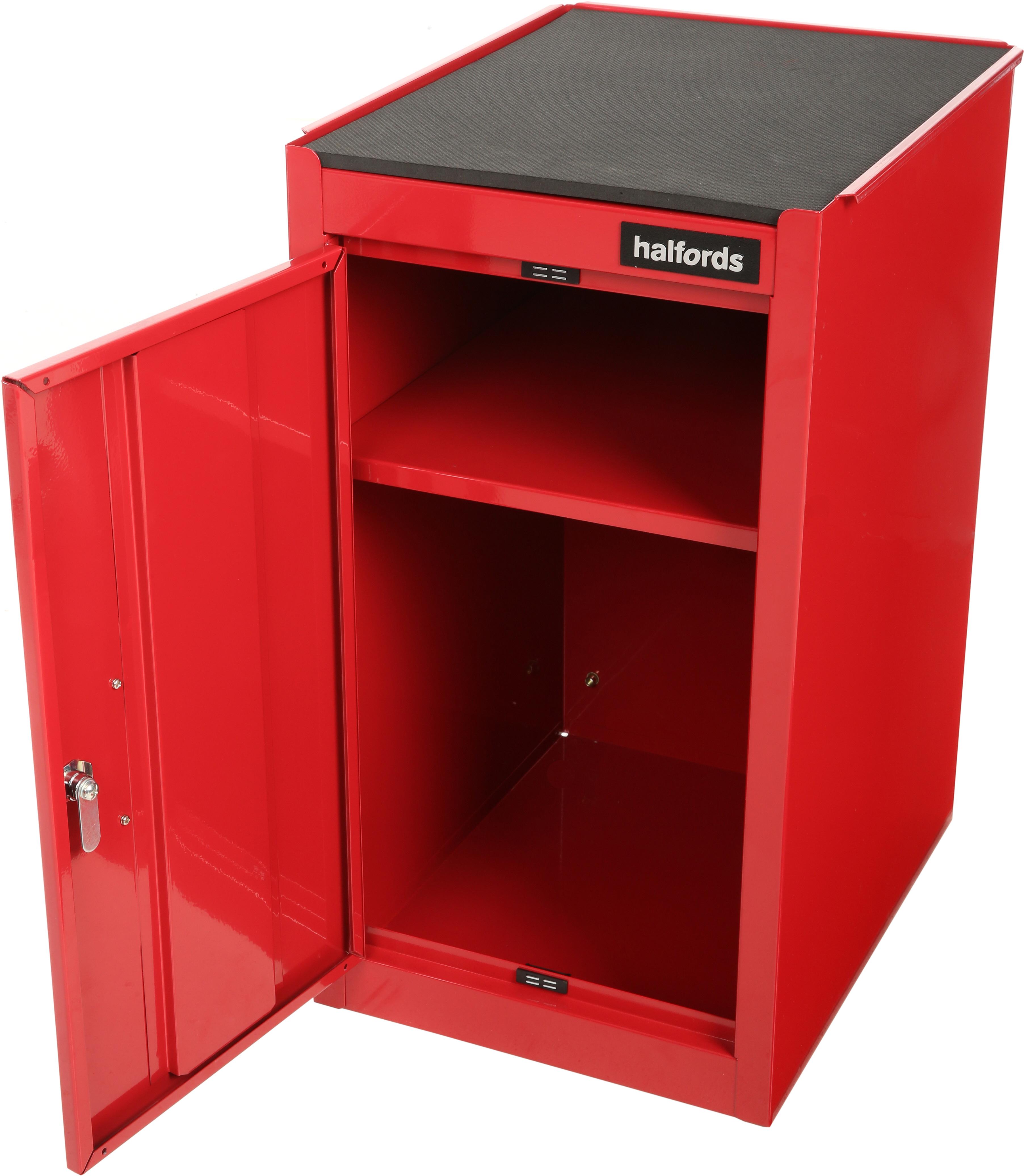 Halfords 1 Door 1 Shelf Side Cabinet - Red