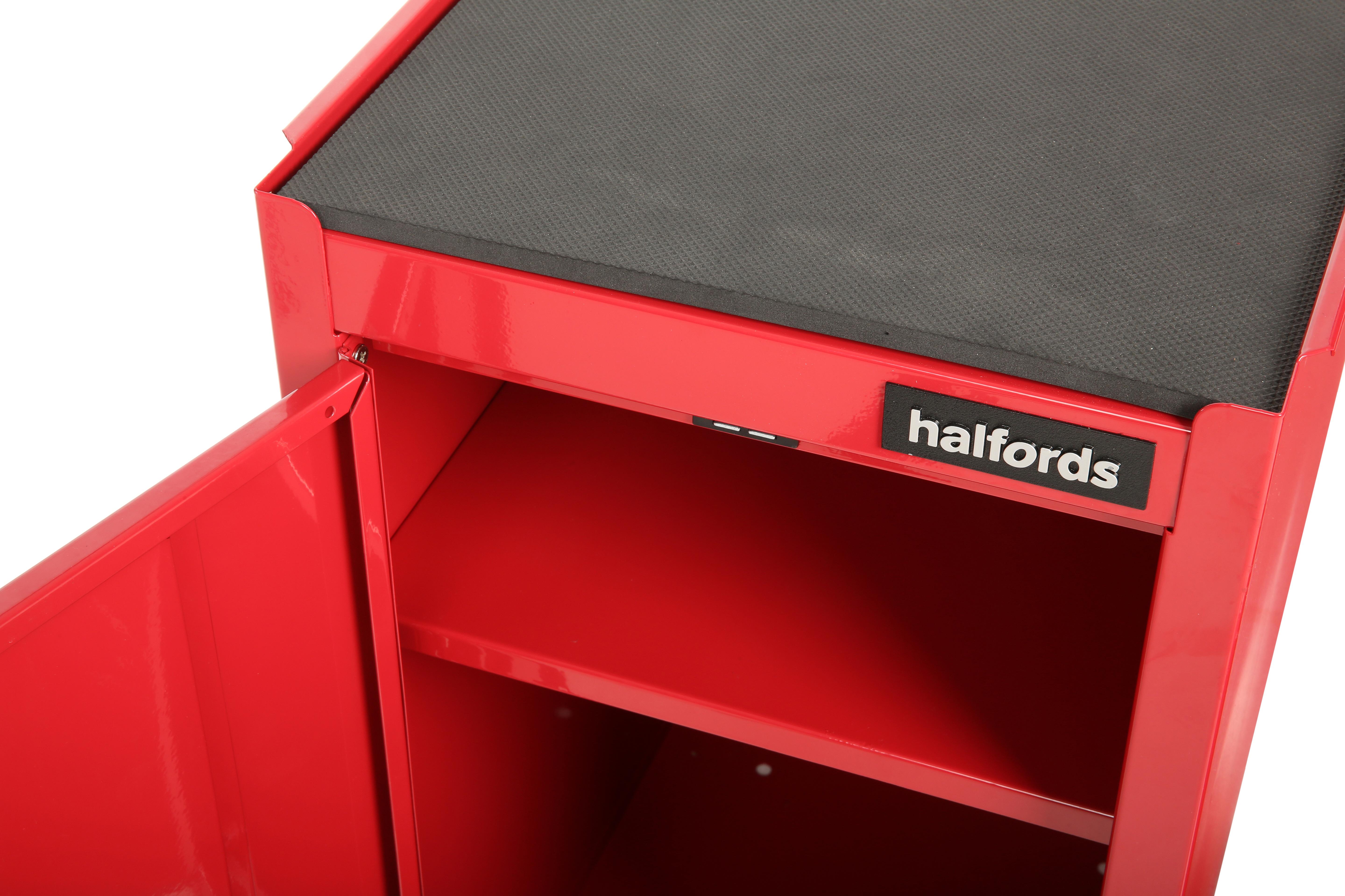 Halfords 1 Door 1 Shelf Side Cabinet - Red