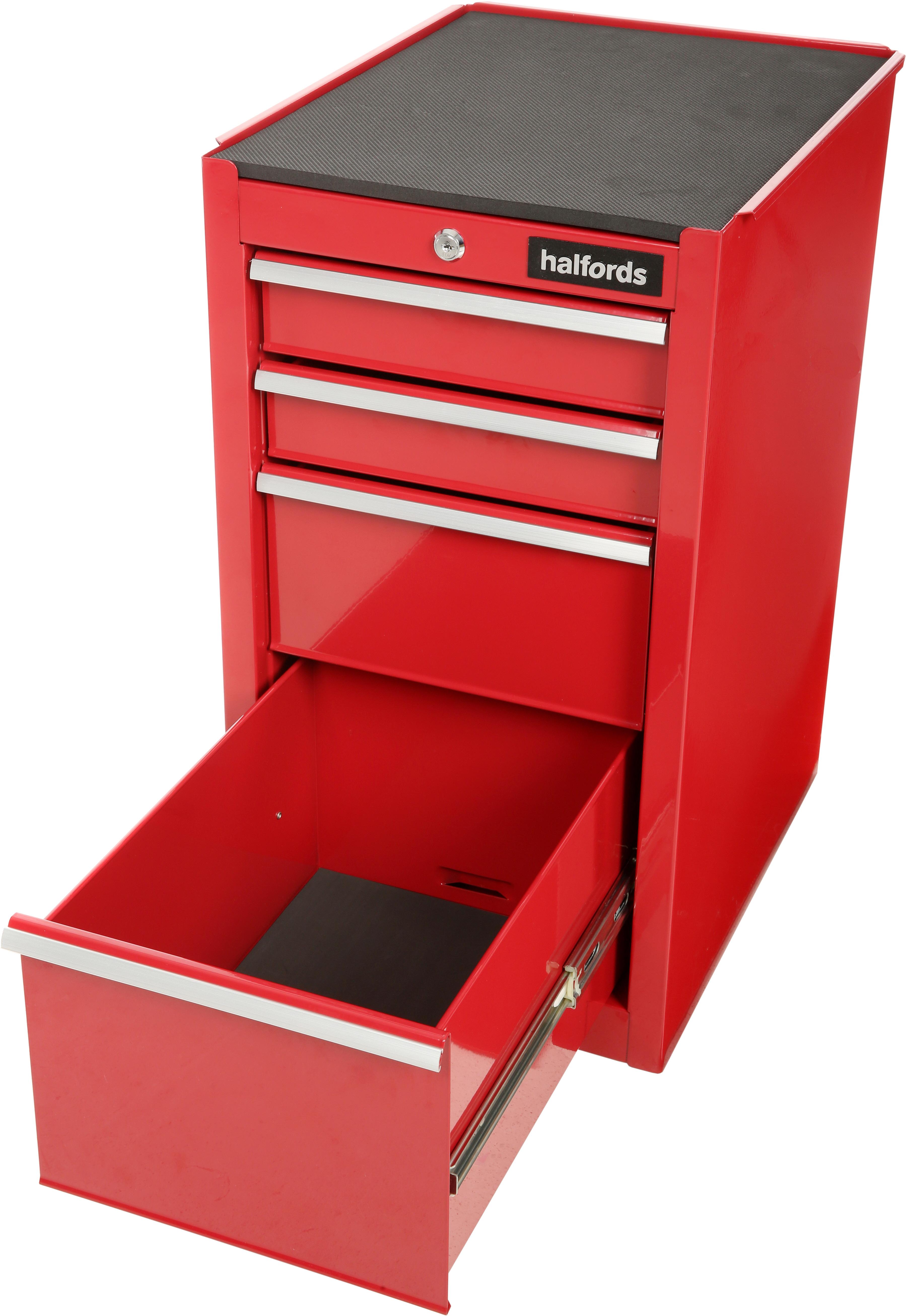 Halfords 4 Drawer Side Cabinet - Red