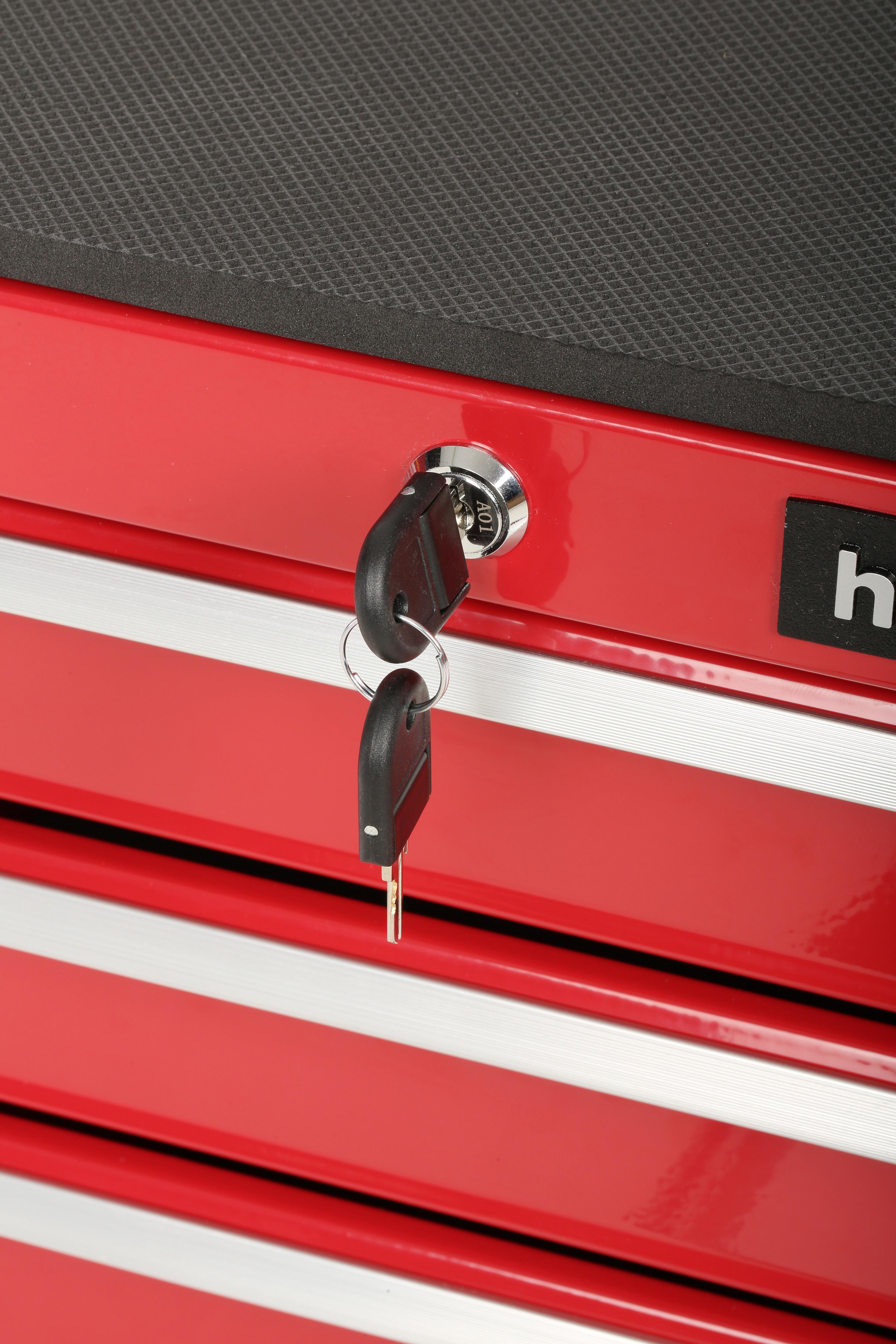 Halfords 4 Drawer Side Cabinet - Red