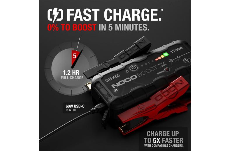 NOCO Boost X GBX55 1750A 12V UltraSafe Portable Lithium Jump Starter NOCO Boost X GBX55 1750A 12V UltraSafe Portable Lithium Jump Starter