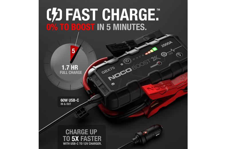 NOCO Boost X GBX75 2500A 12V UltraSafe Portable Lithium Jump Starter NOCO Boost X GBX75 2500A 12V UltraSafe Portable Lithium Jump Starter