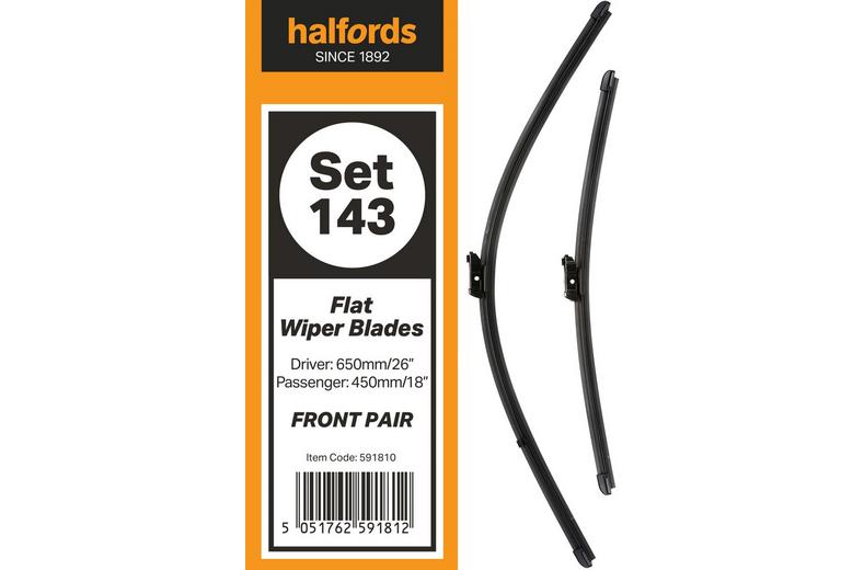 Halfords Flat Wiper Set 143 Halfords Flat Wiper Set 143