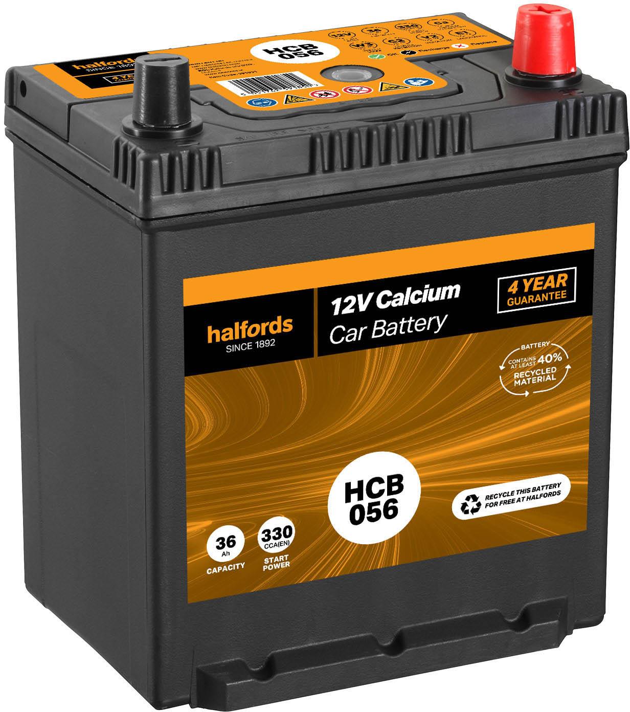 Halfords Hb056 Lead Acid 12V Car Battery 3 Year Guarantee
